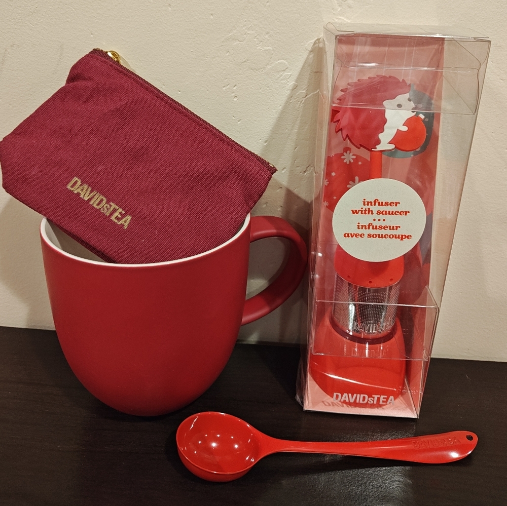 DAVIDsTEA Mug Set with Infuser, Pouch, and Spoon